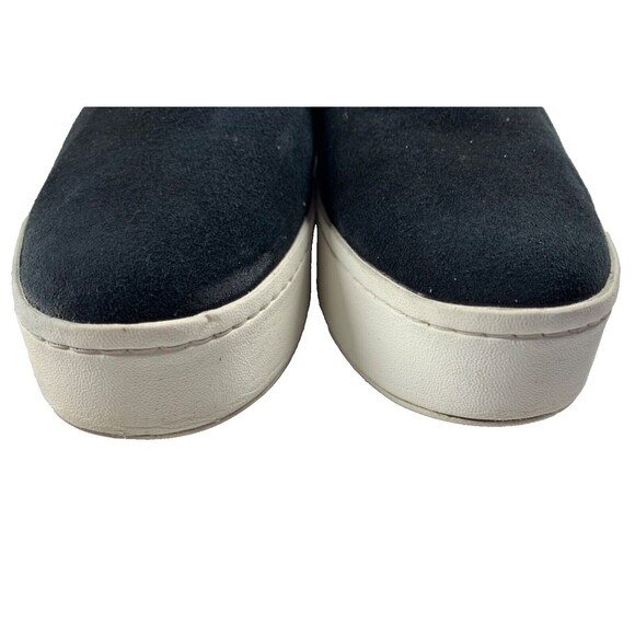 Vince Warren Platform Sneakers Womens 8 EU 38 Black Sueded Stretch Slip On - Picture 7 of 9